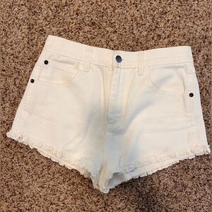 White denim shorts